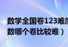 數學全國卷123難度系數（全國卷123難度系數哪個卷比較難）