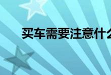 買(mǎi)車(chē)需要注意什么（買(mǎi)車(chē)的注意事項(xiàng)）