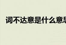 詞不達(dá)意是什么意思（詞不達(dá)意意思說明）