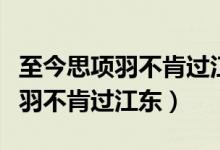 至今思項(xiàng)羽不肯過(guò)江東表達(dá)的意思（至今思項(xiàng)羽不肯過(guò)江東）