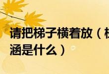請(qǐng)把梯子橫著放（梯子不用時(shí)請(qǐng)橫著放作文內(nèi)涵是什么）