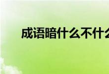 成語(yǔ)暗什么不什么（暗不成語(yǔ)是什么）