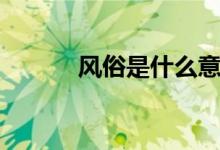 風俗是什么意思（風俗的意思）