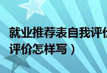 就業(yè)推薦表自我評價(jià)怎么寫（就業(yè)推薦表自我評價(jià)怎樣寫）