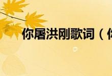你屠洪剛歌詞（你屠洪剛歌詞是什么）