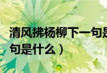 清風拂楊柳下一句是什么梗（清風拂楊柳下一句是什么）