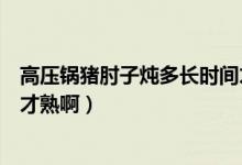 高壓鍋豬肘子燉多長時間才熟?。ǜ邏哄佖i肘子燉多長時間才熟?。?class=