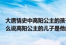 大唐情史中高陽(yáng)公主的孩子是誰(shuí)的（大唐情史中房遺直為什么說(shuō)高陽(yáng)公主的兒子是他的）