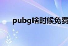 pubg啥時候免費獲取（pubg啥意思）
