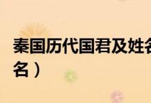 秦國(guó)歷代國(guó)君及姓名表格（秦國(guó)歷代國(guó)君及姓名）