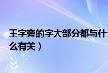 王字旁的字大部分都與什么有關（王字旁的字大多數都和什么有關）