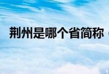 荊州是哪個省簡稱（荊州是哪個省的城市）