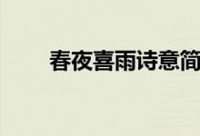 春夜喜雨詩意簡(jiǎn)短（春夜喜雨詩意）
