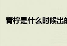 青檸是什么時(shí)候出的歌（青檸是什么意思）
