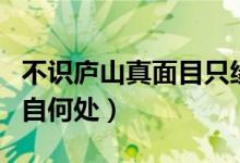 不識廬山真面目只緣身在此山中什么意思（出自何處）