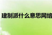 建制派什么意思網(wǎng)絡用語（建制派什么意思）