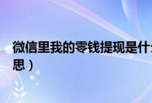 微信里我的零錢(qián)提現(xiàn)是什么意思（微信的零錢(qián)提現(xiàn)是什么意思）