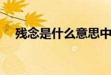 殘念是什么意思中文（殘念是什么意思）