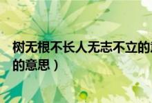 樹(shù)無(wú)根不長(zhǎng)人無(wú)志不立的意思視頻（樹(shù)無(wú)根不長(zhǎng)人無(wú)志不立的意思）
