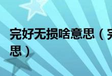 完好無(wú)損啥意思（完好無(wú)損解釋一下是什么意思）