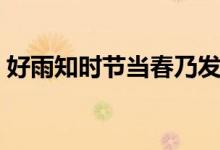 好雨知時節(jié)當(dāng)春乃發(fā)生的意思（是什么詩句）