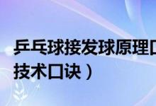 乒乓球接發(fā)球原理口訣（初學(xué)者的乒乓球基本技術(shù)口訣）