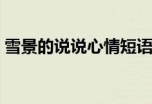 雪景的說(shuō)說(shuō)心情短語(yǔ)（雪景的說(shuō)說(shuō)心情語(yǔ)錄）