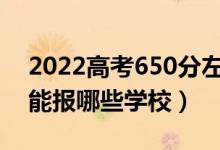 2022高考650分左右能上什么大學（文理科能報哪些學校）