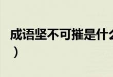 成語堅不可摧是什么意思（堅不可摧怎么造句）