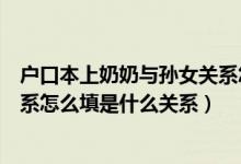 戶口本上奶奶與孫女關系怎么填是什么關系（奶奶與孫女關系怎么填是什么關系）