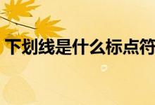 下劃線是什么標點符號（下劃線是什么符號）
