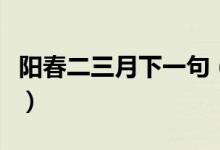 陽春二三月下一句（陽春二三月下一句是什么）