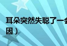 耳朵突然失聰了一會(huì)又好了（耳朵突然失聰原因）