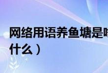 網(wǎng)絡(luò)用語(yǔ)養(yǎng)魚(yú)塘是啥意思（網(wǎng)絡(luò)用語(yǔ)養(yǎng)魚(yú)塘是什么）