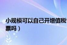 小規(guī)?？梢宰约洪_增值稅專用發(fā)票嗎（小規(guī)模可以自己開專票嗎）