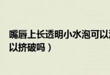 嘴唇上長(zhǎng)透明小水泡可以涂碘伏嗎（嘴唇上長(zhǎng)透明小水泡可以擠破嗎）