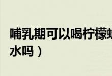 哺乳期可以喝檸檬蜂蜜水(哺乳期可以喝檸檬水嗎)
