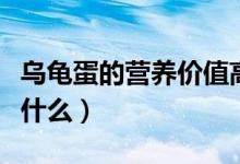 烏龜?shù)暗臓I(yíng)養(yǎng)價(jià)值高嗎（烏龜?shù)暗臓I(yíng)養(yǎng)價(jià)值是什么）