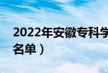 2022年安徽?？茖W(xué)校排名（最好的高職院校名單）