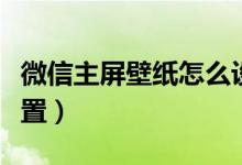 微信主屏壁紙?jiān)趺丛O(shè)置（微信主屏壁紙?jiān)趺丛O(shè)置）