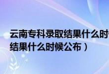 云南專科錄取結(jié)果什么時(shí)候公布2020（2021云南?？其浫〗Y(jié)果什么時(shí)候公布）