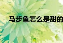 馬步魚怎么是甜的(馬步魚為啥是甜的)