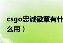 csgo忠誠徽章有什么用(csgo忠誠徽章有什么用)