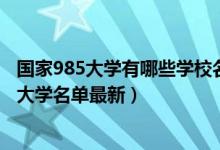 國家985大學(xué)有哪些學(xué)校名單2020年(2022全國211和985大學(xué)名單最新)