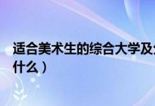 適合美術(shù)生的綜合大學及分數(shù)線（適合美術(shù)生的綜合大學有什么）