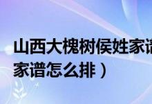 山西大槐樹侯姓家譜朝字輩（山西大槐樹侯姓家譜怎么排）