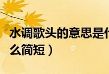 水調歌頭的意思是什么（水調歌頭的意思是什么簡短）