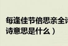 每逢佳節(jié)倍思親全詩(shī)意思（每逢佳節(jié)倍思親全詩(shī)意思是什么）