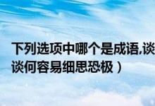 下列選項中哪個是成語,談何容易細(xì)思恐極（下列哪個是成語談何容易細(xì)思恐極）