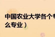 中國農(nóng)業(yè)大學各個專業(yè)（中國農(nóng)業(yè)大學都有什么專業(yè)）